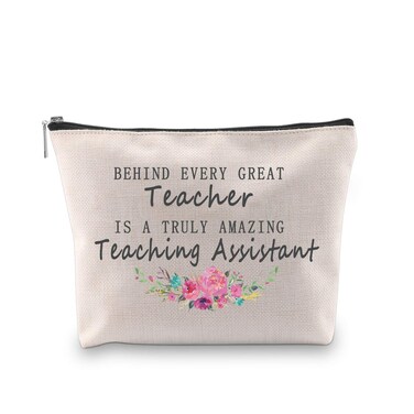 WCGXKO Teaching Assistant Gift Teacher's Aide Gift Teaching Assistant Zipper Pouch Cosmetics Bag Appreciation Gift (AMAZING Teaching Assistant)