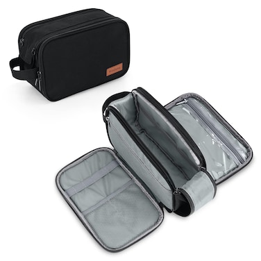 Wedama Toiletry Bag for Men, Handheld Travel Toiletry Bag, Waterproof Travel Bag for Toiletries, Thickened Polyester Travel Dopp Kit, Toiletries Bag for Travel Business Trips and Camping, Black