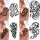 4 Pack Stick on black temporary tattoo maui tribal body art sticker transfer for arms shoulder aztec polynesian samoan hawaiian for adult men and women (4 x all tribal tattoo designs)