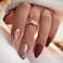 Golden Line Press on Nails Medium Almond Marble Fake Nails Brown Matte False Nails Golden Line Full Cover Summer Acrylic Nails Reusable Glue on Nails for Women Girls DIY Manicure Art Decoration 24Pcs