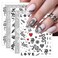5Sheets Snake Nail Art Stickers 3D Self-Adhesive Rose Nail Sticker Nail Decals Butterfly Design Nail Supplies Cartoon Animal Nail Decoration for Women Manicure DIY Accessories
