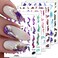 6pcs Colorful Marble Nail Stickers for Women 3D Bronzing Silver Marble Nail Decals Blooming Nail Art Stickers Self Adhesive Stickers for Nails Watercolor Smudge Nail Sticker Nail Designs Nail Supplies