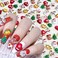 60pcs 3D Cartoon Christmas Nail Charms, Cute Elk Snowman Christmas Nail Art Charms Santa Claus Nail Charm Xmas Tree Gloves Christmas Bells Resin Charms for Nails Kawaii Nail Charms Nail Accessories