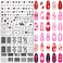 Whaline 6Pcs Happy Valentine Nail Plates Stamping Set Love Heart Stamp Templates Nail Art Plates for DIY Print Manicure Salon Design