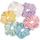 Whaline Pastel Hair Scrunchies Large Velvet Elastic Scrunchy Bobbles Ice Cream Color Hair Bands Soft Hair Ties Hair Accessories for Girls Women, 6 Colors