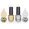 Whats Up Nails - 2 Metallic Stamping Polishes (Gold, Silver) Lacquer for Stamped Nail Art Design 7 Free Cruelty Free Vegan