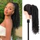 WIGER Faux Locs Ponytail Hair for Black Women Twisted Black Ponytails Clip In Dreadlock Ponytail Extensions 18 Inch Wrap Around Faux Locs Ponytails Goddess Locs with Curly Ends