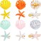 WILLBOND 12 Pieces Artificial Shell Pearl Starfish Seashell Hair Clip Set Acrylic Resin Women Lady Hair Clip Headdress Hairstyle Tool Accessories Beach Wedding Supplies