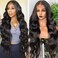 Wingirl 13&times;5 Lace Front Human Hair Wigs for Women 12A Transparent Body Wave Lace Front Wigs Human Hair Pre Plucked Bleached Knots (28 Inch (Pack of 1), 220% 1B# Color)