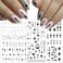 10 Sheets Black White Geometric Nail Art Stickers Decals 3D Self-Adhesive DIY Geometry Triangular Rhombus Minimalist Design Acrylic Nails Supplies Manicure Decorations Tip for Women Men