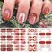 winthrop 8 Sheets Christmas Nail Wraps Full Stickers Nail Polish Strips, DIY Self-Adhesive Nail Art Glitter Decals Snowflake Santa Claus Xmas Tree Party Decor with 2 Pcs Nail Files (128 Pieces)