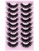 wiwoseo Fluffy Mink Lashes Extension Kit Natural Wispy Fluffy Faux Mink Lashes Thick Volume Eyelashes Pesta&ntilde;as Postizas Crossing Eyelashes Kit