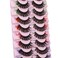 wiwoseo False Eyelashes Colorful Russian Strip Lashes Colored Faux Mink Lashes Natural Wispy Fluffy 18MM 3D Effect Color Fake Eyelashes for Festival 10 Pairs Pack