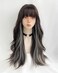 WKLOUYHE Long Wavy Wig for Women Synthetic Curly Wig with Bangs Fibre Cosplay Wig for Girls Daily Use Colorful Wigs (Black+Brown+White)