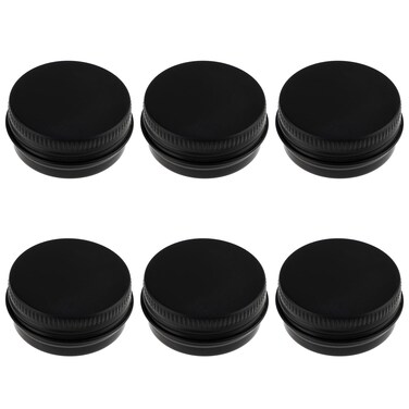 WLLHYF 6 Pack 0.5 oz Metal Round Aluminum Tin Jar Containers with Screw Lid Leak Mini Proof Refillable Bottle Salve Tins Lip Balm Lotion Spice Cream Box for Cosmetic
