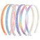 WLLHYF 6PCS Sparkle Glitter Headband Plastic Sparkly Cute Non Slip Hairbands Bling Confetti Star Pattern Hard Head Bands Rainbow Hair Bands with Teeth for Women Little Girls Hair Accessories