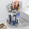 Makeup Organizer,360&deg; Rotating Makeup Organizer, 2-Tier Round Rotating Skincare Organizer Countertop,Fits Bedroom, Bathroom, Vanity Shelf Countertop(Clear)