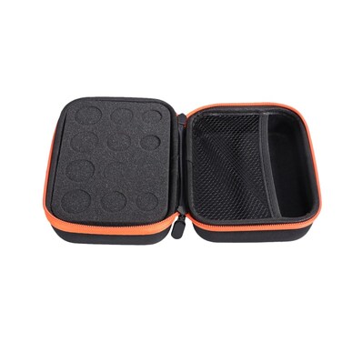 Essential Oil Storage Bag - 12 Slots for 5ml 10ml 15ml Bottles, Shockproof Eva Hard Shell Travel Case, Roller Bottle Holder, Orange