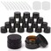 20Pcs 5ml Round Glass Jars with Liner Lids Spoons, 0.17oz Amber Refillable Cosmetic Storage Jars for Cream Lotion Liquid Powder