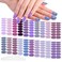 WOKOTO 20 Sheets Purple Solid Nail Stikcers Full Nail Wraps for Women Nail Art Decals Nail Polish Strips 280 Tips Gel Nail Strips Nail Polish Stickers Stick On Nail Polish Wraps Nail Color Strips
