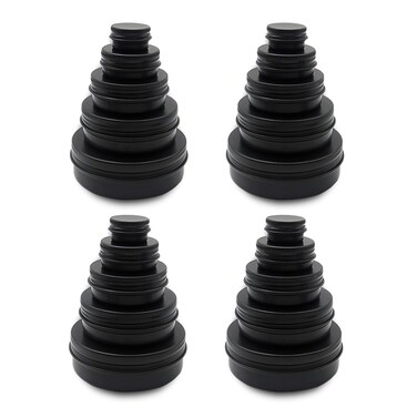 20pack 60ml 2oz Aluminum Tin Jars, 100ml Empty Travel Cosmetic Sample Container, 50 gram Black Metal Tins Can 30ml Storage Travel Jars for DIY Lip Balms, Face Cream, Candle, Tea (mixed size)