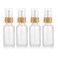 4 Pcs Frosted Glass Spray Bottle Fine Mist Atomizer Fragrance Perfume Sample Vial With Bamboo Lids Essential Oils Aromatherapy Sprayer Bottles (30ml(1oz))