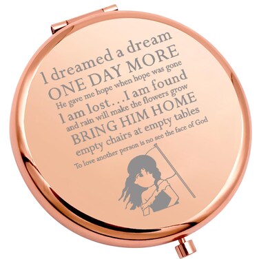 WSNANG Les Aesthetic Miserables Quote Makeup Mirror Broadway Musical Compact Mirror Musical Theater Fans Gift One Day More Mirror (a dream Mirror)