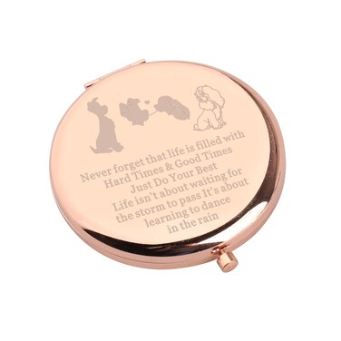 WSNANG Lady Dog Compact Mirror - Cartoon Inspired Gifts for Tr-amp Movie Fans &amp; Dog Lovers - Makeup Pocket Mirror