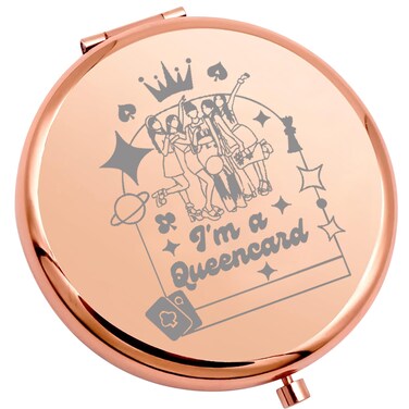 WSNANG K-pop Music Lover Gift I'm Queencard Makeup Mirror K-pop Girls Group G-Ide I Feel Album Compact Mirror G-Ide 6th Mini Album Gift (Queen-card Mirror)