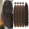 Brown Braiding Hair Pre Stretched for Boho Braids Synthetic Prestretched EZ Braiding Hair for Bohemian Braids Goddess Braids Knotless Box Braids (Total 5 Packs)