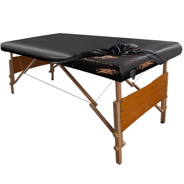 Leather Cover for Massage Table Wipeable Massage Bed Protector Cover Made of 4-Ways Elastic 100% PU Waterproof Material, Machine Washable, Fit Rectangular Tables 28-32" Wide (Black)