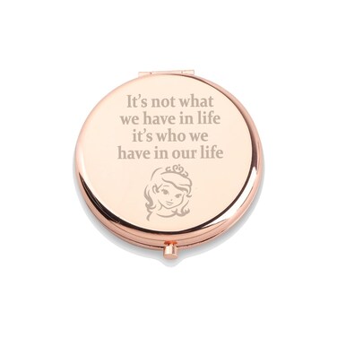 WUSUANED Princess Sofia Makeup Mirror It&rsquo;s Not What We Have in Life It&rsquo;s Who We Have in Our Life Jewelry Cartoon Movie Princess Gifts Princess Fans Gift (Sofia Princess Mirror)