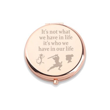 WUSUANED Mu LAN Makeup Mirror It&rsquo;s Not What We Have in Life It&rsquo;s Who We Have in Our Life Jewelry Mulan Inspire Gift Mulan Fan Gift (Mu LAN Mirror)