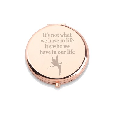 WUSUANED Fairy Tale Pixie Makeup Mirror It&rsquo;s Not What We Have in Life It&rsquo;s Who We Have in Our Life Jewelry Pixie Gift Peter Gift Cartoon Fan Gift(Pixie Lover Mirror)