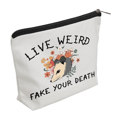 WZJHCL Possum Lover Gift Opossum Makeup Pouch Possum Mama Cosmetic Kit Flower Opossum Travel Storage Organizer Bag (Live Weird)
