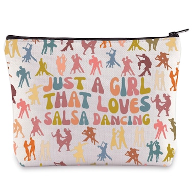 WZMPA Salsa Dancing Salsa Dancing Lover Gift Just A Who Loves Salsa Dancing Makeup Zipper Pouch Bag Salsa Latin Merchandise (Salsa dancing)