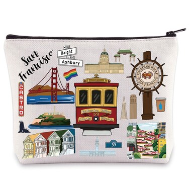 WZMPA San Francisco Travel Cosmetic Bag Gift San Francisco Souvenir Gift San Francisco Makeup Zipper Pouch Bag San Francisco Merchandise (San Francisco)