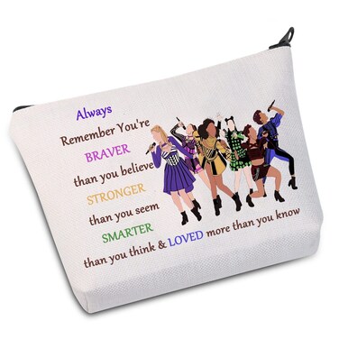 WZMPA Musical Cosmetic Makeup Bag Musical Fans Gift You Are Braver Stronger Smarter Than You Think Musical Makeup Zipper Pouch Bag For Women Girls (Always Six)