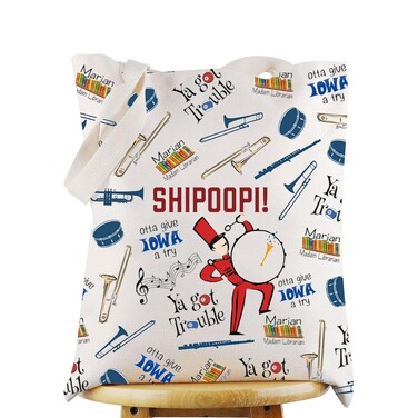 WZMPA The Music Man Cosmetic Bag Marian Paroo&amp; Harold Hill Fans Gift Shipoopi Musical Makeup Zipper Pouch Bag Broadway Music Man Merch (SHIPOOPI TG)