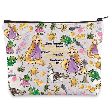 WZMPA Princess Hair &amp; Sun Cosmetic Bag Fairy Tales Fans Gift You Are Braver Stronger Beautiful Than You Know Hair Movie Makeup Zipper Pouch Bag (Always Hair)