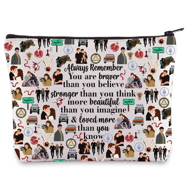 WZMPA Twilight Cosmetic Bag Edward Cullen ＆ Bella Swan Fans Gift You Are Braver Stronger Smarter Than You Think Edward Makeup Bag Bella Merchandise (Always-Twilight)