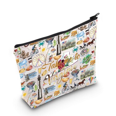 WZMPA Virginia State Travel Makeup Bag Virginia Journey Gift Take Me To Virginia Zipper Pouch Bag Virginia Tour Merchandise (Take Virginia)