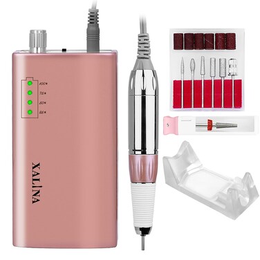 Electric Nail Drill Kit - 3,0000 RPM Electric Nail File Drill, High Torque Nail Filer, USB Rechargeable Ergonomic Electric Drill for Nails Professional for Manicure, Pedicure, Salon &amp; Home Use