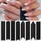 6 Sheets French Tip Nail Art Stickers French Tip Nail Stencils Decals Self-Adhesive French Nail Strips Moon V Shape Design Nail Guides Tool for Women Girls Nail Art Accessories