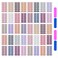 40 Sheets Elegant Solid Color Nail Polish Strips with Nail File Self-Adhesive Grey Purple Color Nail Strips Nail Stickers Full Nail Wraps for Women Nail Art