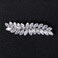 Xerling Rhinestone French Barrettes Hair Clip Automatic Hair Accessories Hair Spring Clips Leaf Design Zircon Hair Piece for Women