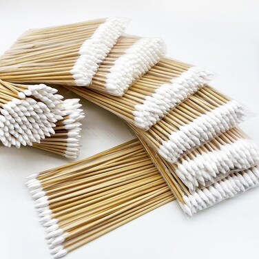 600 PCS 6" Gun Cleaning Supplies, Lint-Free Gun Cleaning Swabs, Long Cotton Swabs with Bamboo, Highly Absorbent Cotton Tipped Applicators for Makeup, Gun Cleaning, Mechanical,Electronics or Pet Care