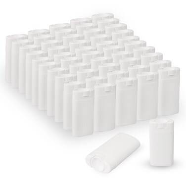 100PCS 15ML White Empty Oval Deodorant Lip Lipstick Balm Tubes Containers for DIY Homemade Crayon Chapstick Holder