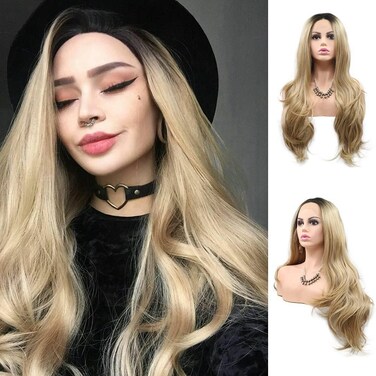 xiweiya Light Blonde Lace Front Wigs 13x3 Lace Wig Long Body Wave Piano Blonde Ombre Wear and Go Wigs Heat Resistant Fiber For Black Women Natural Hairline Wigs 24inch Cosplay,Customs Wig