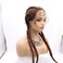 xiweiya 36" Mixed Brown Braid Wig 4xTwist Double Dutch Braids Synthetic Lace Front Wig 360 Swiss Lace Front Brown Wig with Baby Hairs Light Weight Cornrow Braid Wigs French Braid Wig Copper Brown Wig